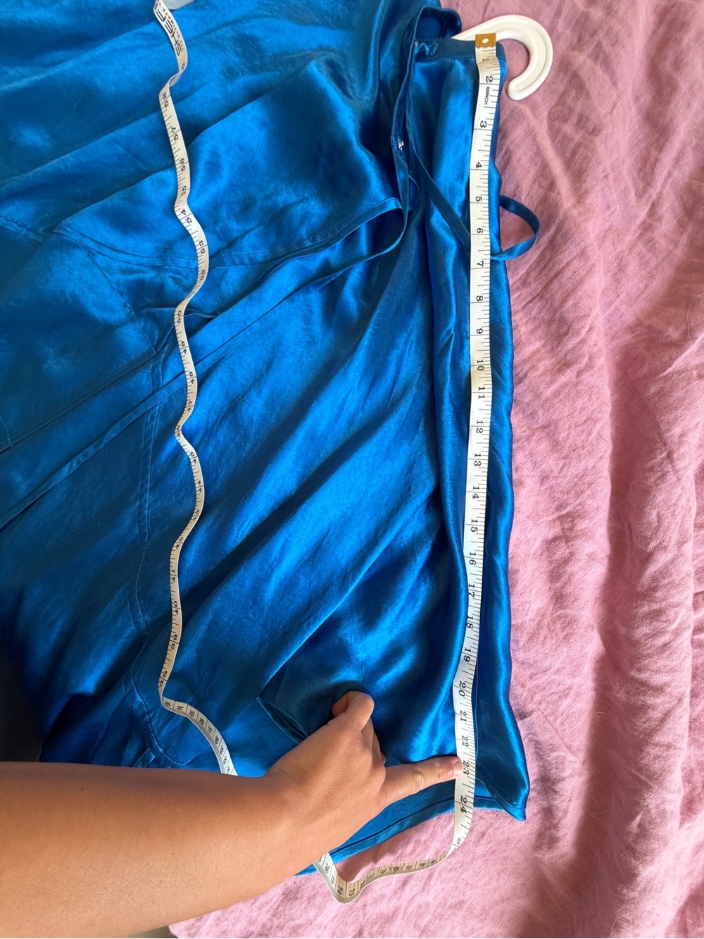 Acne Blue Satin Mini Dress - Picture 6 of 7